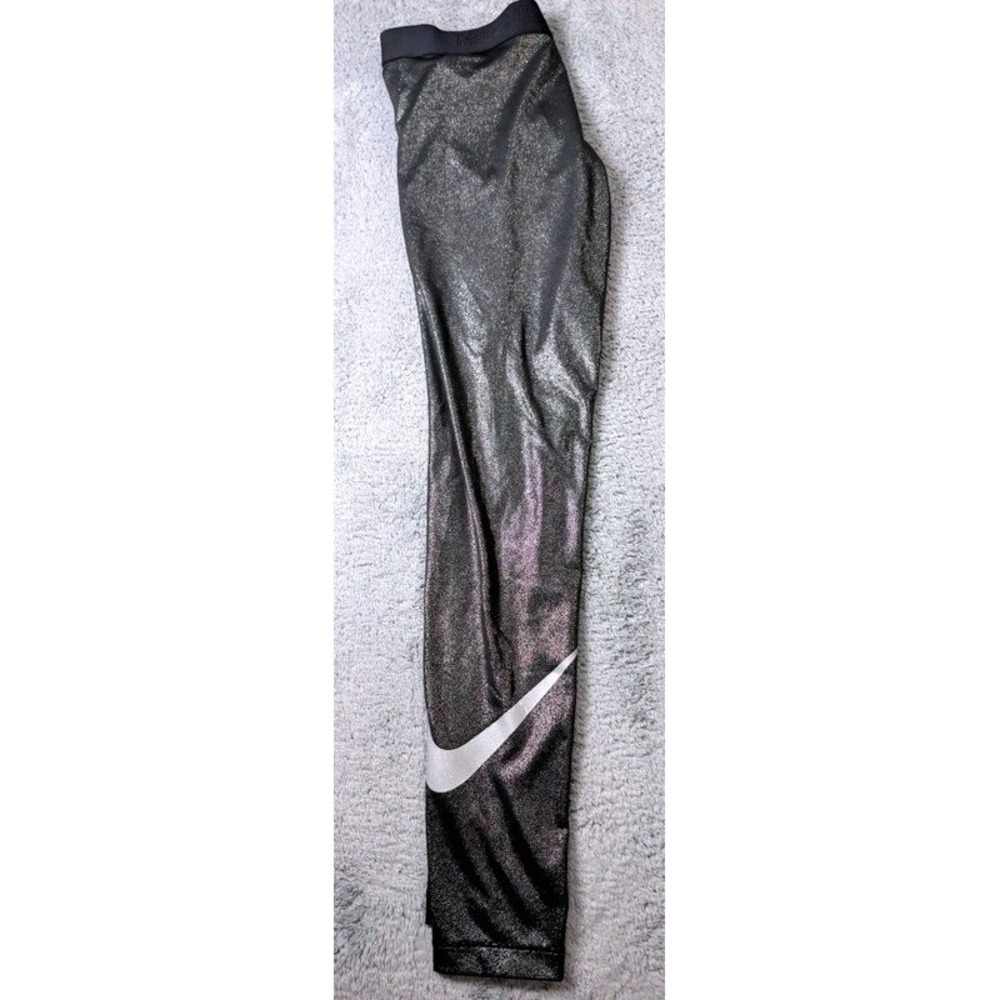 Nike ~ Pro Leggings ~ Women Medium ~ Black Metallic Shimmer ~ Dri-FIT 881778-013 - Picture 13 of 16